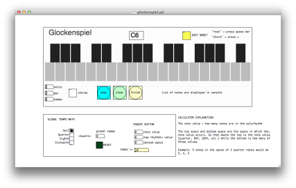 Screenshot of part of the interface for the polyrhythm sequencer.