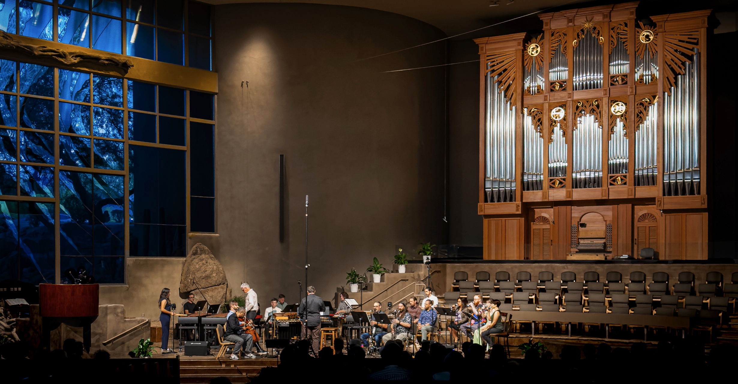 Performing "Music for 18 Musicians" at Pinnacle Presbyterian Church in Scottsdale, Arizona with members of Crossing 32nd Street ensemble.